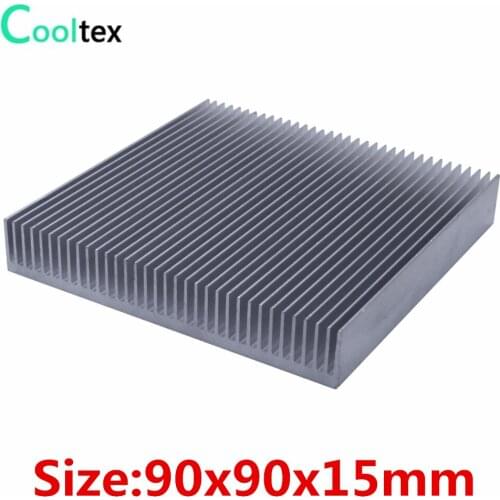 10pcs/lot) High quality 90x90x15mm radiator Aluminum heatsink Extruded heat sink for 20-50W LED, Electronic heat dissipation