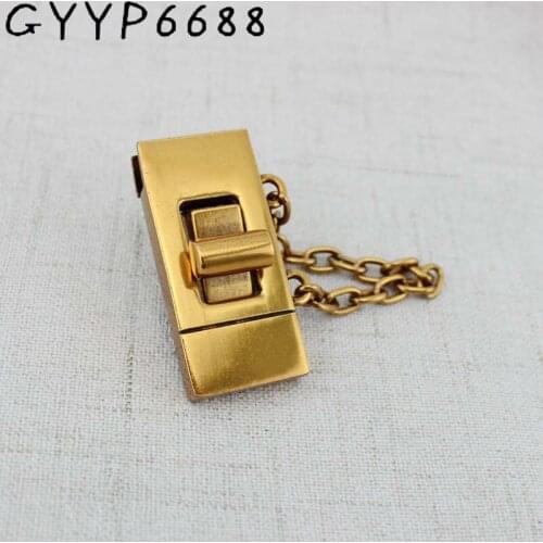 2sets 41*19mm Old gold gunmetal pressed Tuck locks briefcase Rectangle lock for genuine leather bag making square lock