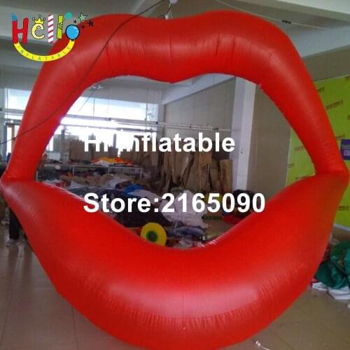 2 m high valentines day decoration inflatable heart advertising plastic lips inflatables