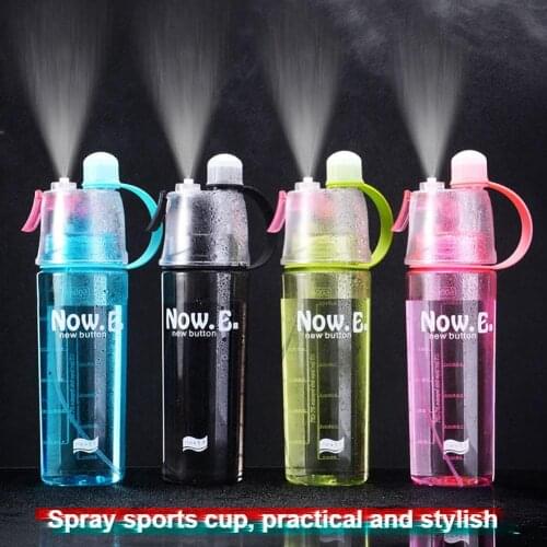 400ml/600ml Outdoor Tavel Yoga Sports Camping Gym Portable Spray Plastic Cup Drinking Water Bottle Kettle With Straw