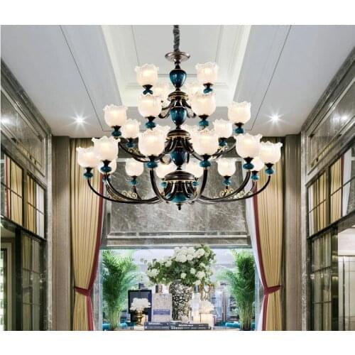 American lamp living room lamp country villa bedroom dining room wrought iron light luxury rural chandelier