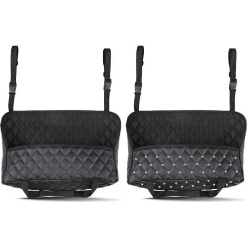 Car Handbag Holder Leather Seat Back Organizer Mesh Large Capacity Bag Seat Back R9CC