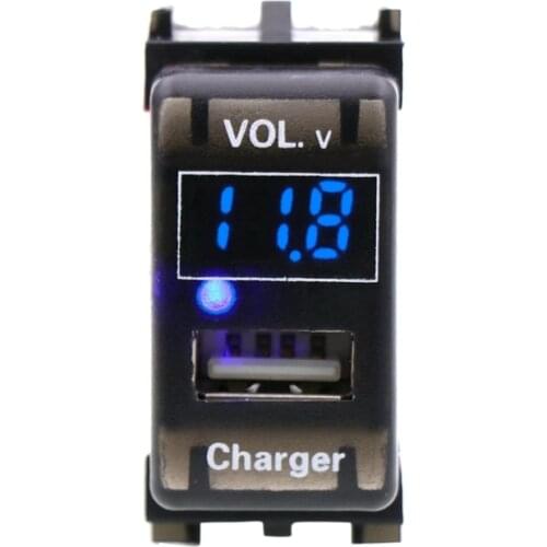 USB Charger DC12V 5V 2.1A Socket Car Led Digital Voltage Display Voltage Meter Battery Monitor for NISSAN