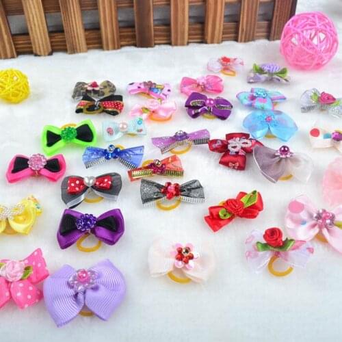 1000PCS Mix colours Cat dog Hair Bows Small dog Grooming Accessories Dog Hair Rubber Bands Pet Supplier