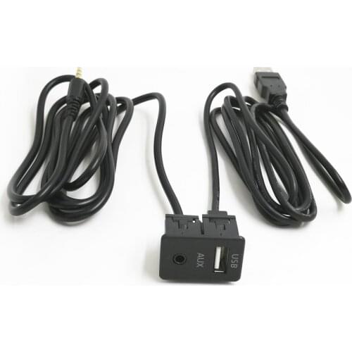 Bestolink 100CM Car Dash Flush Mount AUX USB Port Connector Boat 3.5mm AUX USB Extension Wiring Adapter for Toyota Volkswagen