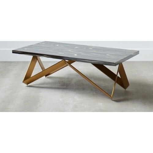 CENTER TABLE NEGRO-ORO 130X70X45 CM