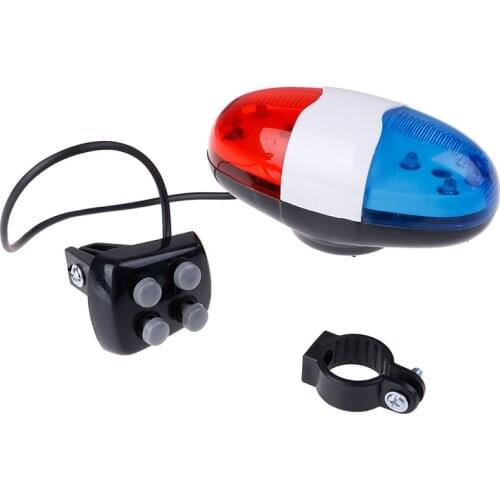 Clearly Sounds Bike Call LED Cycling Bicycle Bell 6 LED 4 Tone Bicycle Horn Handlebar Light Electronic Siren Kids Accessories