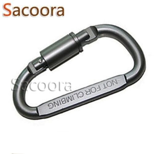 1pcs D Shaped Locking Carabiner Snap Hook Keychain Outdoor Activities Aluminum Alloy