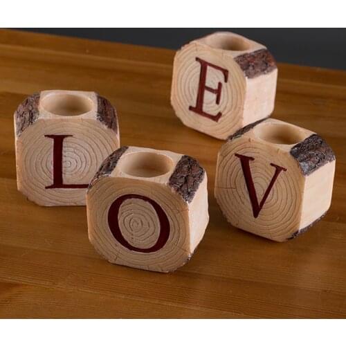 Wooden Candle Stick Candelabra Wooden Candlestick Wedding Centerpieces Moroccan Decor Tea Light Holder Regime Baul Romantic LOVE