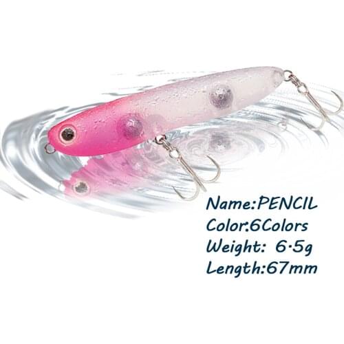 GOBYGO 1PCS 67MM 6.5G Pencil Fishing Lures Hard Bait Professional Floating Bait Minnow Artificial Wobbler Quality Fishing Tackle