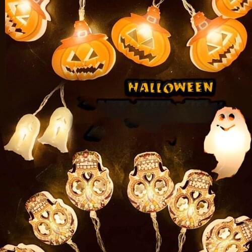 Halloween Pumpkin Ghost Skeletons Bat Spider Led Light String Festival Bar Home Party Decor Halloween 1.5m 10Led decoration