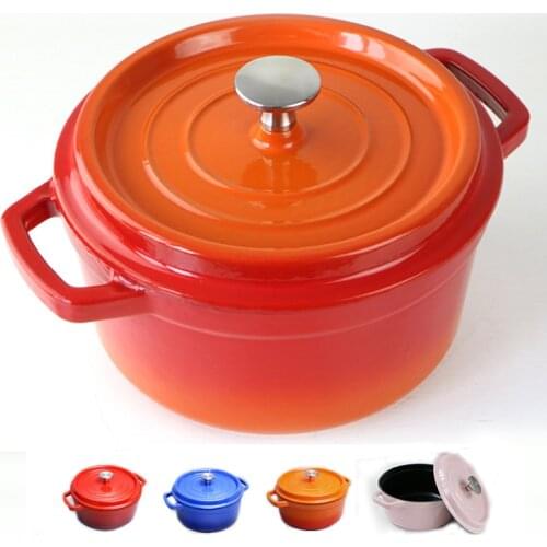 20 CM Dutch Oven Soup Picnic Barbecue Camping Pot Outdoor Portable Set Cast Iron Enamel Cookware Carbon Steel HIGH QUALITY