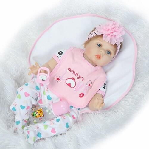 NPK silicone reborn dolls 22" girl reborn babies cloth body fashion dolls for children birthday gift bebe alive reborn bonecas