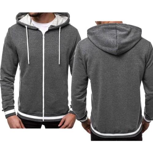 Fashion Stripe splicing Mens Zip Jacket High Quality Spring Autumn Mens Zip sweatshirt top cotton Street style Mens jackets