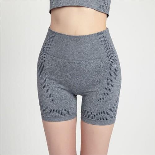 Summer Yoga Shorts Women Elastic Seamless Gym Shorts Running Fitness Sports Shorts Breathable Tummy Control Workout Short Tights