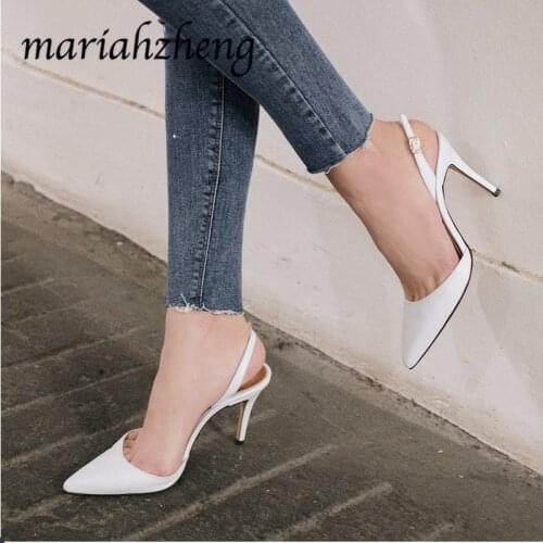 Mariahzheng 2020 Summer Womens Heels Shoes Pumps Classic OL Thin Heeled Pointed Toe 10-8cm Fashion GXF-123-33