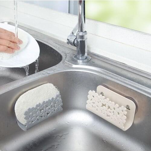 Kitchen Bathroom Drying Rack Toilet Sink Suction Sponges Holder Rack Suction Cup Dish Cloths Holder Scrubbers Soap Storage