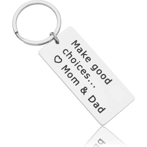 Fashion Keychain Daughter Son Gifts From Mom Dad Make Good Choice College High School Graduation Gifts for Girls Boys