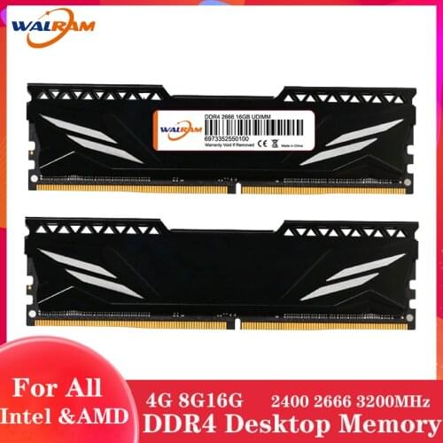 WALRAM DDR4 Memory RAM Memoria Module Computer Desktop 4G 8g 16g 2400Mhz 2666Mhz 3200Mhz 288pin Desktop with Heat Sink 1.2V
