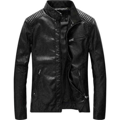 Motorcycle Leather Jacket Men Casual Outwear Biker PU Jacket Male Slim Fit Suede Jacket Jaqueta De Couro Masculina 5XL