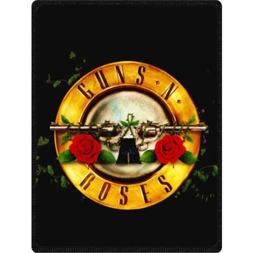 New Customized Soft Warm Blanket Coral Fleece Throw Travel Blankets Guns and Rose Printed Kids Baby Blanket