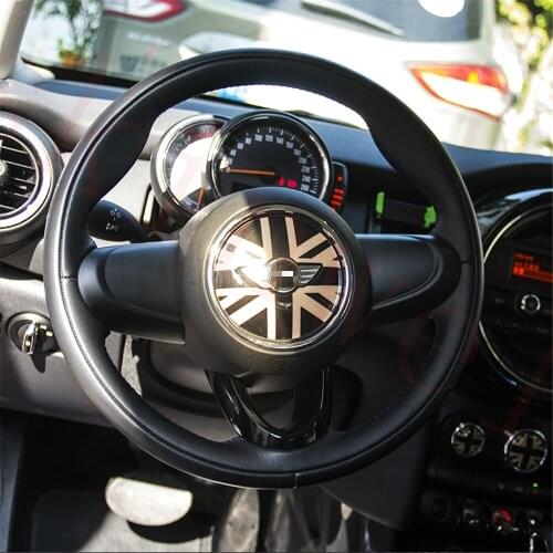 Steering Wheel Cover Trim Sticker for Mini Cooper F55 F56 F60 Car Decal Assessories Union Jack Interior Decoration