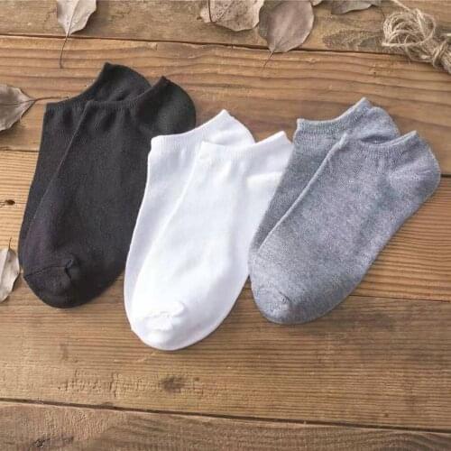 10 Pairs Summer Women Breathable Elastic Sports Socks Solid Color Boat Comfortable Cotton Ankle Socks White Black Gray Wholesale