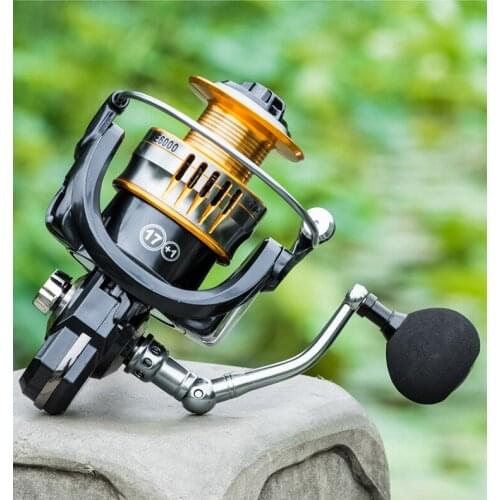 New 17 +1 front unloading gapless spinning wheel rotating spool professional metal fishing spool interchangeable handle 7000