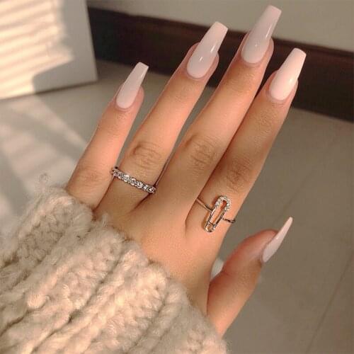 New Charm Creative 925 Sterling Silver Rings Thin paperclip Wedding Band Adjustable Ring Women Elegant Temperament Bridal Gift