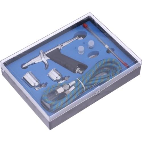 KKmoon Professional Double Action Pistol Trigger Airbrush Set with Hose 3 Tips 2 Cups for Art Painting Manicure Spray Model