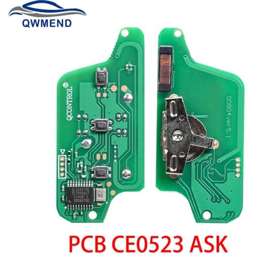 BHKEY 3Buttons Remote Car key PCB ASK For peugeot 407 407 307 308 607 For Citroen C2 C3 C4 C5 CE0523 CE0536 Circuit Board