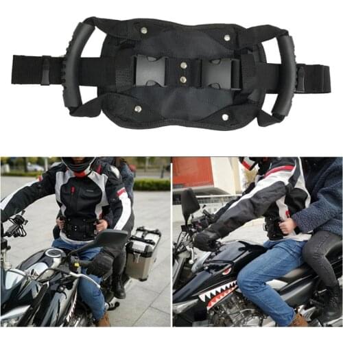 Passenger Safety Belt Motorcycle Passenger Rear Seat Grab Grip Handle Belly Strap Black Armrest Motorcycle Accessories