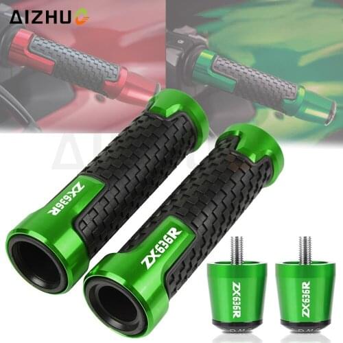 Handle Bar Grip Cap End Plug FOR KAWASAKI ZX636R ZX 636R 2000-2006 2005 2004 Motorcycle 22mm Handlebar Grips Ends ZX-636R Logo