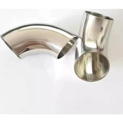 1.5thick51mm 63mm 76mm OD Sanitary Butt Weld 90 Degree Elbow Bend Pipe 304 stainless steel car exhaust pipe muffler welded pipe