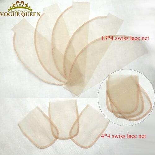 Vogue Queen 10 Pieces Swiss Lace Net Size 4*4 13*4 For Base Cap Lace Frontal Closure Material Transparent Color For Making Wigs