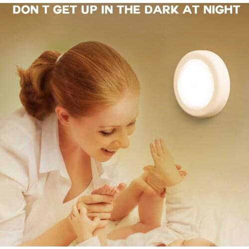 LED Motion Sensor Night Light Power Battery Bedroom Wall Lamp Stairs Intelligent Body Light Sensor Lamp Home Energy-Saving