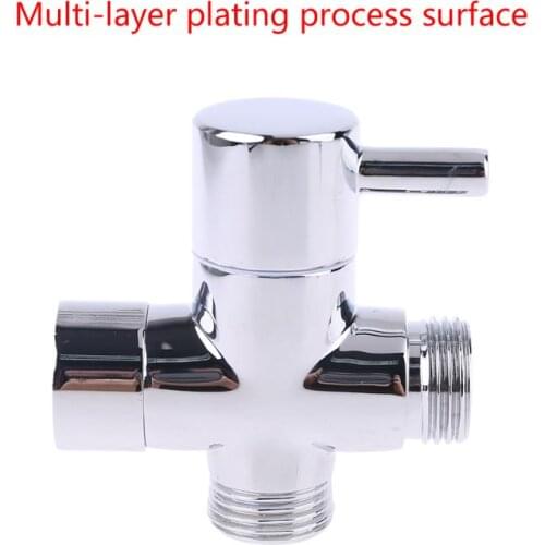 Chrome Brass G1/2" T-adapter 3 Ways Valve Shower Diverter Water Separator Bathroom Toilet Bidet Sprayer