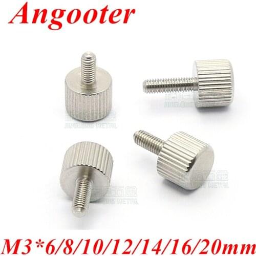 10pcs M3 Thumb Screws M3*6/8/10/12/14/16/20mm stainless steel Hand Screw Knurled Cylinder Head Thumb Screws Computer Case Screw