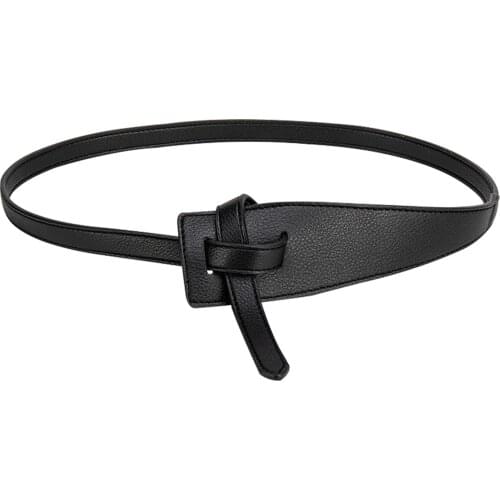 Jumpsuit Solid Jeans Women Belt Coat Dress Cummerbunds Long Simple Fashion PU Leather Designer Soft Waistband Knot Ceinture