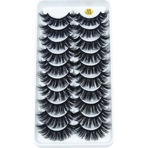 10 Pairs Multi Layered False Eyelashes Fluffy Volume Lashes 3D Layered Effect Reusable Easy to Apply False Eyelashes