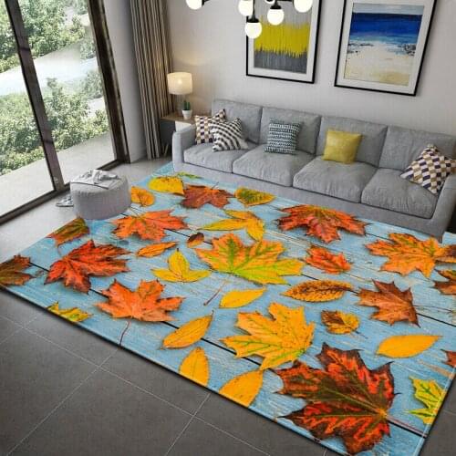 Nordic 3D Maple leaves Living Room Carpet Bedroom Flannel Area Rugs Children Room Decor Floor Mat Rugs Kid Crawling Play Carpets