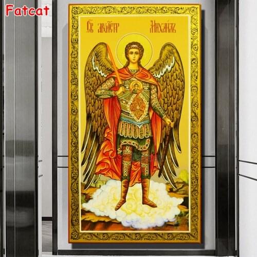 Diamond Mosaic Michael Archangel 5D Diy Diamond Painting Embroidery Art Full Kit Religious Oleg Olegov Cross Stitch Gift PP1591