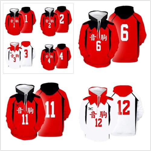 Anime haikyuu!! Kozume Kenma Cosplay Hoodies Kuroo Tetsurou Volleyball Suit Nekoma High School Costume Morisuke Hooded Sweater
