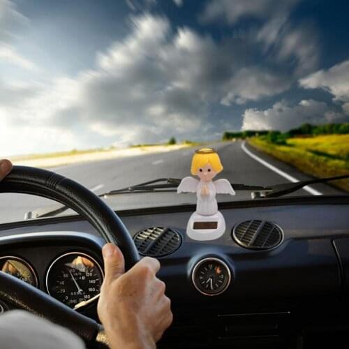 Solar Power Auto Decor Automatical Swing Angle Car Interior Dashboard Ornaments