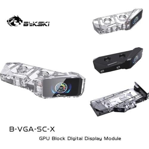 Bykski GPU Temperature Digital Display for Computer GPU Cooling Water Block Cooler With Color Display, B-VGA-SC-X
