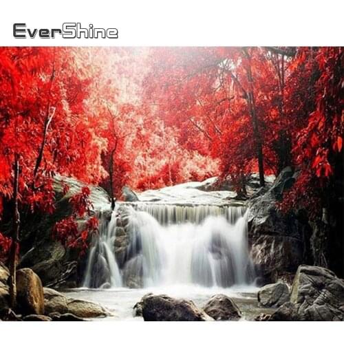 EverShine Diamond Painting Cross Stitch Waterfall Diamond Embroidery Landscape Full Square Diamond Mosaic Rhinestone Kits Sale