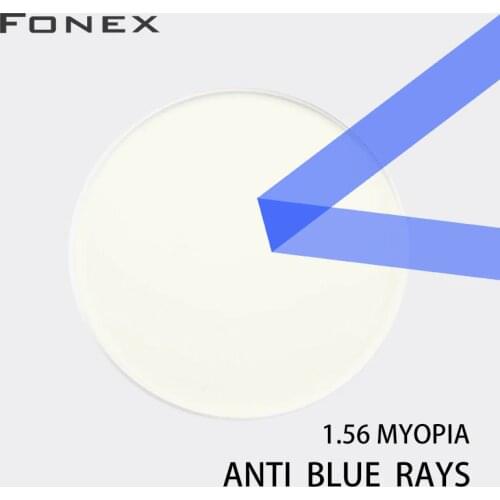 FONEX 1.56 1.61 1.67 (+10.00~-10.00) Anti Blue Light CR-39 Resin Aspheric Glasses Lenses Hyperopia Presbyopia Antiblue Lens