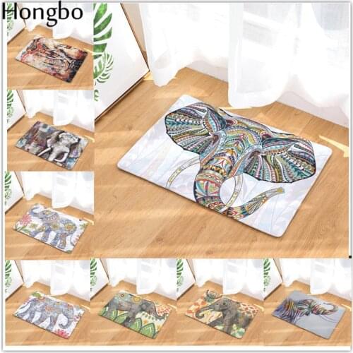 Hongbo Elephant Printing Mats Carpet Anti-slip Floor Mat Outdoor Kitchen Rugs Mat Family Water Absorption Bathroom India Doormat