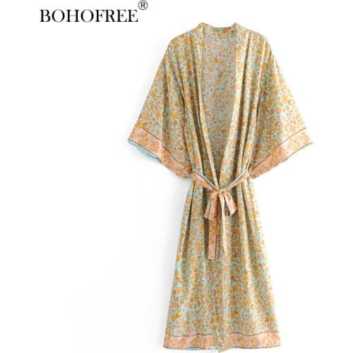 Rayon Cotton Floral Bikini Cover Ups Maxi Hippie Vestidos Sashes Bohemian Robes Holiday Long Duster Women