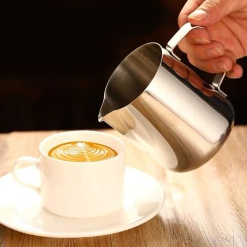 Stainless Steel Frothing Coffee Pitcher Pull Flower Cup Barista Craft Cappuccino Milk Pot Espresso Cup Latte Milk Frothing Jug